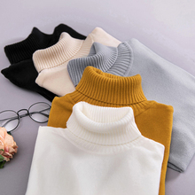 Womens Sweaters 2019 New Black Turtleneck Long Sleeve Solid Slim Knitted Pullover Autumn Winter Ladies Keep Warm Bottoming Shirt 2024 - buy cheap