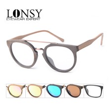 LONSY Fashion Acetate Wood Optical Glasses Frame Print Eyeglasses Frame Men Women Brand Designers Clear Lens Sunglasses 2024 - buy cheap