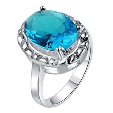 oval blue zircon shiny Silver plated Ring Fashion Jewerly Ring Women&Men , /GOQPNMSF NSXXLBPG 2024 - buy cheap