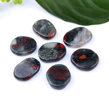 7pcs Natural African Bloodstone Chakra Stone Set Polished Palm Stone with one pouch Engraved Reiki Healing Crystal PS115 2024 - buy cheap