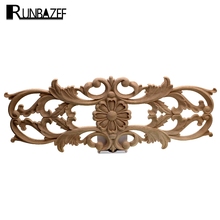 RUNBAZEF Exquisite European-style Applique Solid Wood Furniture Decorative Laminate Retro Door Heart Shaped Long Flower Figurine 2024 - buy cheap