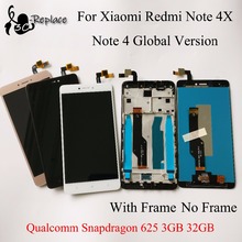 For Xiaomi redmi note 4 Global Version / note 4X Qualcomm Snapdragon 625 3GB 32GB LCD Display + Touch Screen Digitizer + Frame 2024 - buy cheap