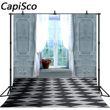Capisco фон для фотосъемки свадьбы в европейском стиле с белыми оконными занавесками цветочный фон для фотостудии Фотофон для фотосъемки 2024 - купить недорого
