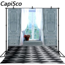 Capisco photography background wedding European style white window curtain flower backdrop photo studio photocall photophone 2024 - buy cheap