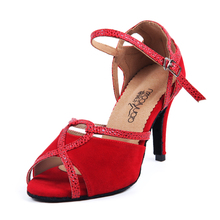Woman Ballroom Latin Dance Shoes Red Salsa Tango Samba Bachata Dancing Shoes Suede Sole Social Party&Wedding Dance Shoes 1824 2024 - buy cheap