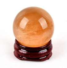 3cM natural orange Calcite Sphere Crystal quartz Ball Chakra Healing rock Reiki Stone Carving Crafts with stand(1 PC) 2024 - buy cheap