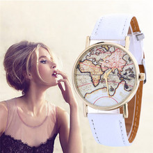 Fashion Creative Map Pattern Leather Band Watch Casual Women Wristwatches Quartz Watch Relogio Feminino Gift for Lovers  #C 2024 - buy cheap