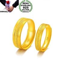 Hxomzj anel de prata esterlina rrgiz 925, anéis para mulheres e homens, presente de casamento, vintage, reposição em ouro 2024 - compre barato