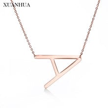 XUANHUA Rose Gold Charm Letter Necklace Stainless Steel Jewelry Woman Vogue 2019 Jewelry Accessories Gifts For Women Chain 2024 - buy cheap
