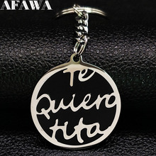 2021 Spain Letter Aunt Tita Stainless Steel Key Chain for Women Silver Color Car Key Chain Jewelry llaveros de acero K748S01 2024 - buy cheap