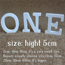 5cm Digital number and Artificial  wooden wood letters home decorations carving white letter used for Wedding decorations 2024 - buy cheap