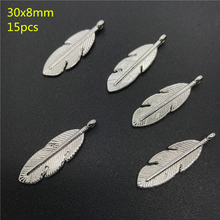 30x8mm 15pcs Alloy Beads Cap Ancient Silver Charms Key Shape Pendant Charms For Jewelry Making DIY Accessories PJ022 2024 - buy cheap