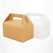 10Pcs Kraft Paper Box With Handle Wedding Gift Muffin Packaging Party Birthday Dessert Baking Cookies Cupcake Bag 2024 - buy cheap