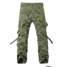 Calça cargo masculina com bolsos grandes e verdes exército, decoração casual, fácil, tática, combate, militar 2024 - compre barato