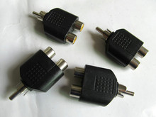 tracking number ! 10pcs audio AV plugs RCA Adaptor Splitter 1 male to 2 female Connector jack Lotus Video Socket Conversion head 2024 - buy cheap