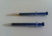 2 pces seringa de vidro 1 ml injector amostrador dispensação com tinta medicina química azul 2024 - compre barato
