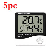 5pc/bag Indoor Room HTC-1 LCD Electronic Temperature Humidity Meter Digital Thermometer Hygrometer Weather Station Alarm Clock 2024 - buy cheap
