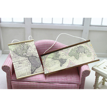 Mini World Map Simulation Furniture Model Toys for Doll House Decoration 1/12 Dollhouse Miniature Accessories 2024 - buy cheap