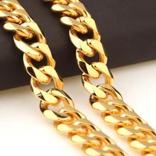 12/15mm Heavy Mens Chain Boys Necklace Curb Cuban Link Necklace / Bracelet Gold 316L Stainless Steel Necklace 7-40 inch Optional 2024 - buy cheap