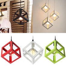 3 Cor LEVOU Cubo de Luz Pendant Industrial Metal Pendant Light Acessório Loft Lâmpada Do Teto para o Café/Quarto/sala de Estudo sala/Corredor 2024 - compre barato