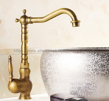 Bathroom Faucet Antique Brass Single Handle Hot & Cold Water Mixer Taps Wash Basin Bathroom Deck Mounted Faucet Nnf014 2024 - buy cheap
