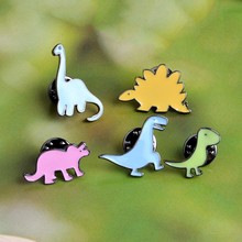 5 pcs /set Fashion Cartoon Dinosaur Enamel Brooch Mini Cute Animal Brooches Pins Clothes Hat Decoration Jewelry For Men Women 2024 - buy cheap