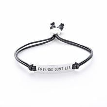 Stranger Things Eleven Adjusted Bracelet Friends don't Lie Letter Charm Bracelt Best Friend Cord Bracelet Jewelry Wholesale 2024 - buy cheap