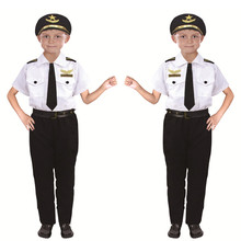 Kids Pilot Costumes Children Cosplay for Boys Girls Flight Attendant Costume Airplane Aircraft Air Force Performance Uniforms 2024 - buy cheap