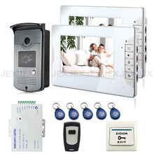 Nueva Marca Wired 7 "Home Video puerta del teléfono del sistema de intercomunicación 2 monitores 1 RFID puerta de acceso Cámara + envío libre teledirigido 2024 - compra barato