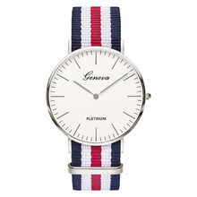 Relojes Mujer 2019 Top Brand Geneva Men Women Watches Unisex Dress Quartz Watch Nylon Rose Gold Clock Hot Montre Femme Horloge 2024 - buy cheap