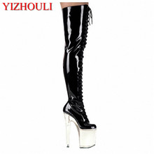 Super high heels, midnight store 20cm high heel seduced model girl dance shoes, baking paint ultra knee-high Shoes 2024 - buy cheap