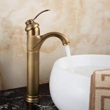 Antique Brass Single Handle Deck Mount Bathroom Basin Vanity Sink Faucet Cold And Hot Water Tap KD731 2024 - buy cheap