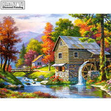 Diamond Embroidery Landscape Handmade Diamond Painting Village Needlework Mosaic Cross Stitch Home Decor 2024 - buy cheap