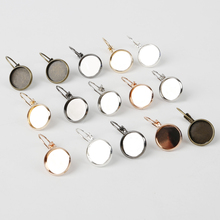 10pcs 12mm Earring Hooks Silver Plated Round Cabochon Base Eardrop Accessories Copper Material DIY Jewelry Accessories 2024 - buy cheap