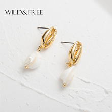 Wild&Free Zinc Alloy New Bohemian Natural Shell Earrings For Women Beach Wedding Long Gold Drop Earrings Party Jewelry Gift 2019 2024 - buy cheap