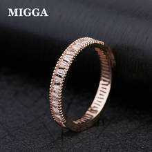 MIGGA Exquisite Shining CZ Crystal Zircon Ring Women Ladies Jewelry Rose Gold Color Cubic Zirconia Bague 2024 - buy cheap