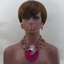 Conjunto de joyería Africana Multicolor, joyería bonita para boda, artículo hecho a mano, venta al por mayor, envío gratis, hx245 2024 - compra barato