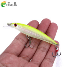 HENGJIA 2019 fishing lure 8g 9cm Plastic Minnow Hard bait Wobbler Artificial Isca Tackle with 6#feather Treble hook 2024 - buy cheap