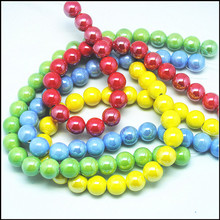 84 unids/lote de cuentas redondas de cerámica con forma de bola, tamaño de alta calidad de 8mm para pulseras de hombre, fabricación de joyas DIY 2024 - compra barato