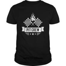 Gildan funny t shirt PIT CREW fire checkered flag T-Shirt tshirt men tee 2024 - buy cheap