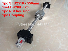 SFU2510 - 550mm ball screw with ball nut + BK20 / BF20 Support + 2510 Nut housing + 17*14mm Coupling 2024 - buy cheap