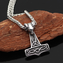 Youeshone aço inoxidável nórdico viking cabra thor martelo mjolnir pingente colar 2024 - compre barato