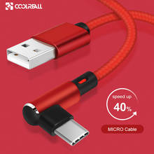 USB TYPE C кабель Coolreall, кабель для быстрой зарядки и передачи данных 90 градусов для Xiaomi A2 Huawei samsung S10 S9 S8 2024 - купить недорого