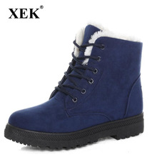 XEK Fashion warm snow boots 2018 heels winter boots new arrival women ankle boots women shoes warm fur plush Insole shoes ZLL01 2024 - buy cheap