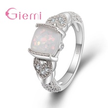 New Fashion Fire Opal Jewelry 925 Sterling Silver  Jewelry for Women Retro Bijoux Trendy Wedding Bridal Female Bague 2024 - buy cheap