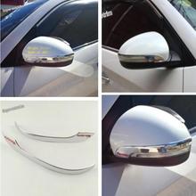 Lapetus Accessories Outside Rearview Mirror Protection Streamer Strip Cover Kit Chrome Bright Fit For Hyundai Tucson 2016 - 2020 2024 - buy cheap