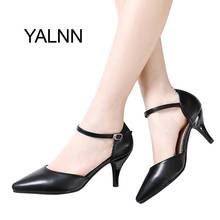 YALNN Women Spring Pumps Buckle Strap High Thin Heels for Women Pointed Toe Career Shoes 2024 - buy cheap