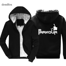 Parkour Print Men's Hoodies Winter Casual Streetwear Hip Hop Fitness Sweatshirt Homme Fashion Brand Clothing 2024 - buy cheap