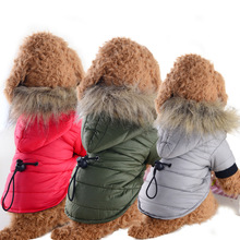 Red Green Gray Dog Clothes Winter Warm Pet Dog Jacket Coat Down Cotton-Padded jacket Costume Puppy Clothing Hoodie Coats 2024 - buy cheap