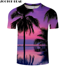 Camiseta 3d com estampa de paisagem, camiseta masculina com manga curta 6xl 2018 zootop urso 2024 - compre barato